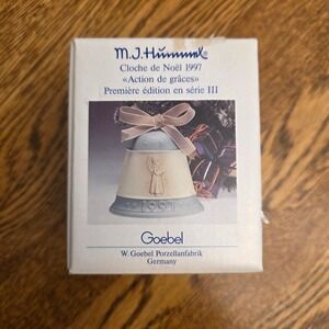 MJ Hummel Christmas Bell 1997 First‎ Edition Series III Goebel Porcelain Germany